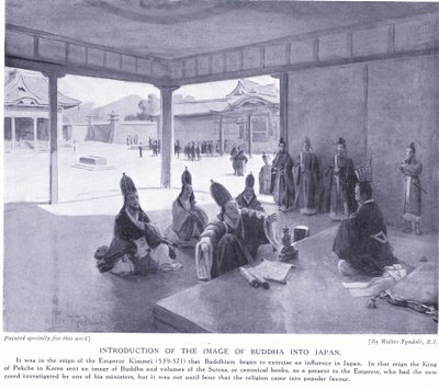 Introductie van het beeld van Boeddha in Japan door Walter Frederick Roofe Tyndale